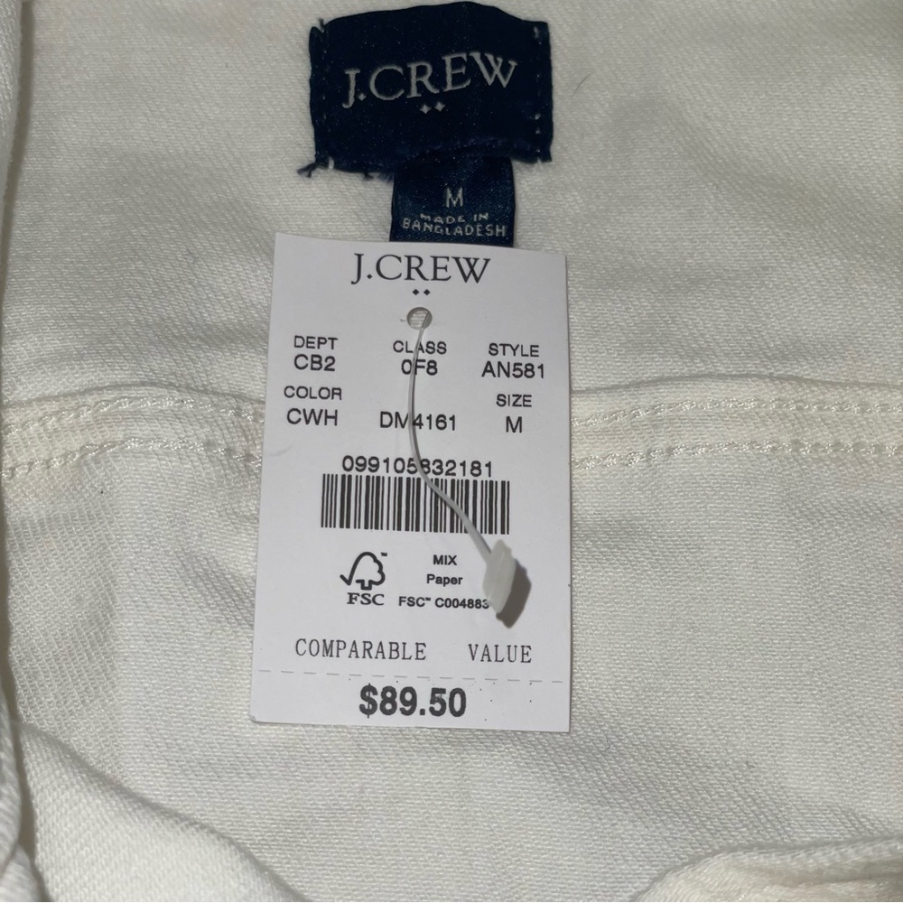 NEW J Crew white denim jacket an581, Size M NWT - Picture 6 of 8